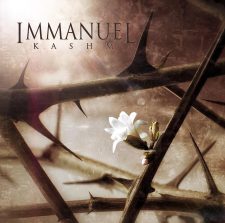 Verzierte Dornenzweige mit weißen Blüten, Symbol für Spiritualität und Hoffnung, auf einem Cover für das Buch "Immanuel" von Kashm.
