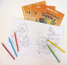 Malbuch für Kinder mit christlichen Motiven, biblische Geschichten, einfache Zeichnungen für das Ausmalen, kindgerechte Bastelsets für religiöse Bildung, Advent-Verlag, christliche Malbücher für Kinder in Deutschland.