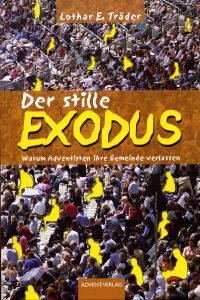 Vielfältige Menschenmenge mit gelben betenden Figuren, die die spirituelle Bedeutung des Exodus in der christlichen Gemeinschaft symbolisieren.