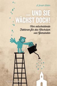 Ideenreiche Illustration für ein christliches Buch, das Wachstum und Gemeinschaft betont, mit Fokus auf vier Schlüsselfaktoren für Gemeindewachstum, ideal für evangelische und katholische Gemeinden.