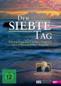 Friedenvolle Meereskulisse bei Sonnenuntergang, Cover des DVDs "Der Siebte Tag" mit Hal Halbrook, über erstaunliche Entdeckungen vergangener Zeiten, geeignet für christliche Bildung, bei Advent-Verlag erhältlich.