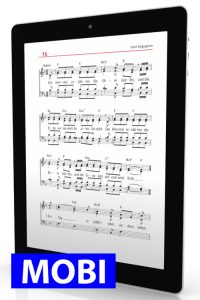 Gott begegnen - Digitale Noten auf einem E-Reader für Kirchenmusik und Chor, geeignet für religiöse Musik, Notenlesen und geistliche Lieder, ideal für musikalische Gemeindearbeit.