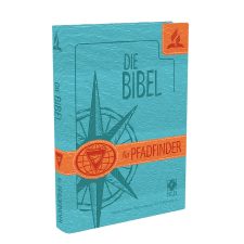 Gottesdienst Bibel für Pfadfinder, blaue Gestaltung mit Kompass und christlichen Symbolen, informativ und ansprechend, ideal für Pfadfindergruppen, evangelische Gemeinschaften und Jugendveranstaltungen.