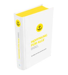 Hoffnung für alle Bibel, farbige Bibel mit gelbem Smiley-Design, inspirierende christliche Botschaft, Bibelstudium, Glauben, Hoffnung, christliche Literatur, advent-verlag.de.
