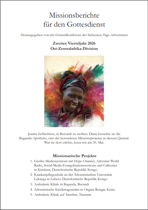 Missionarische Berichte für den Gottesdienst, Missionarische Projekte in Afrika, Advent-Verlag, christliche Berichte, Mission in Ostafrika, religiöse Dokumentation.