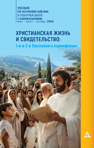 Jesus Christus predigt bei der Bergpredigt vor einer Gruppe von Menschen in einer ländlichen Umgebung, umgeben von Bergen und Bäumen, mit einer Gruppe von Zuhörern.