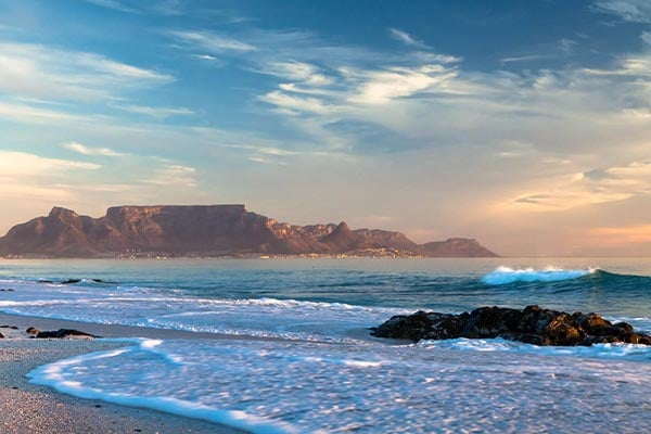 Beach by table mountain