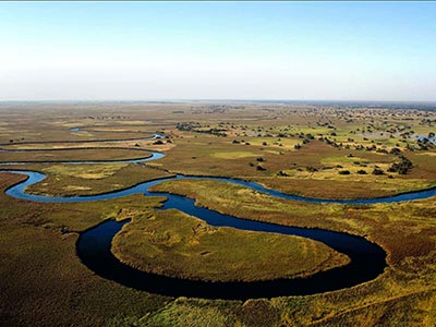 Aerial view of Okavango Delta