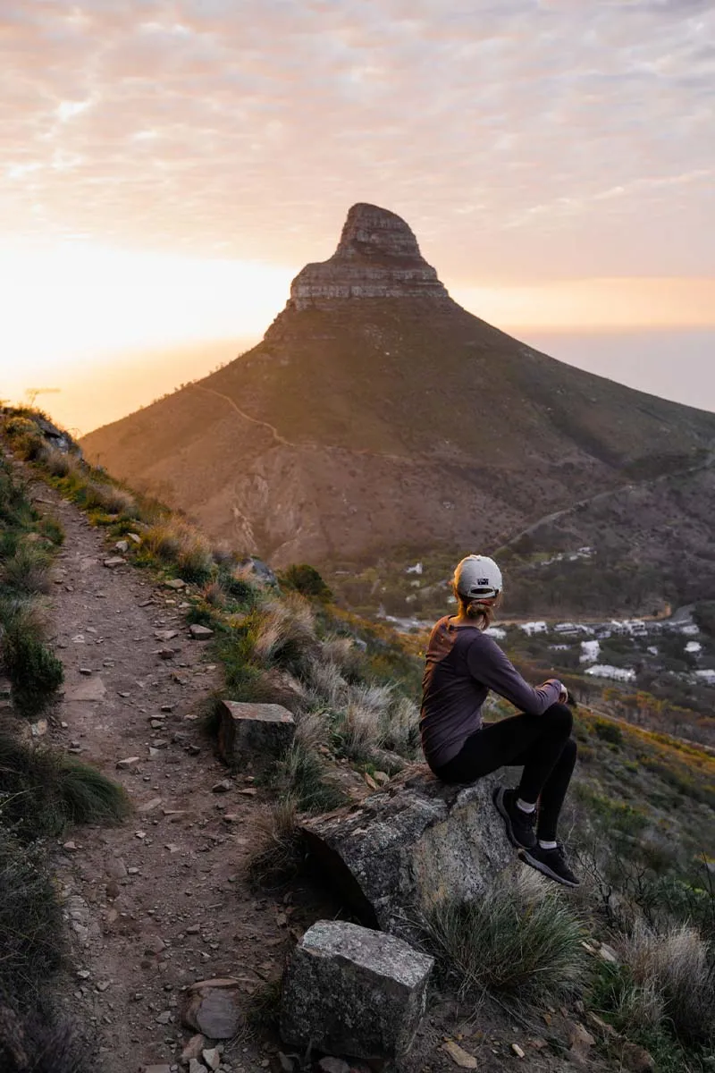 Hiking next to lions head