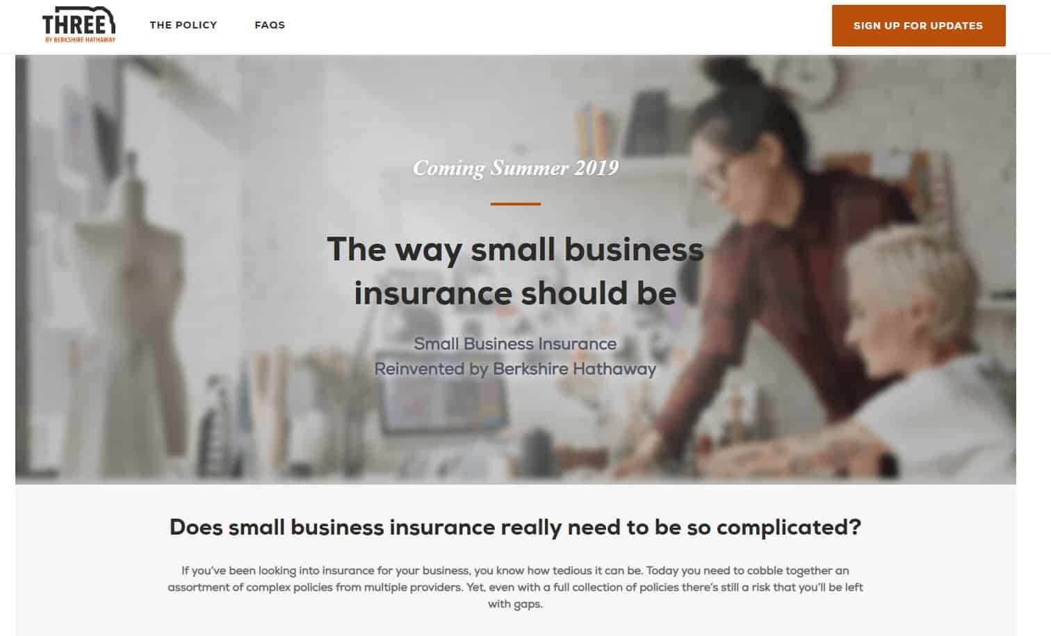 New small business insurance policy THREE from Berkshire Hathaway