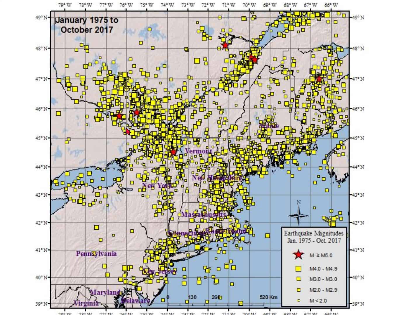Earthquake insurance map