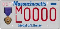 Massachusetts Registry of Motor Vehicles Announces New Medal of Liberty License Plate