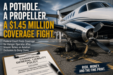 Martha’s Vineyard aircraft propeller strike and CGL coverage dispute under Massachusetts law