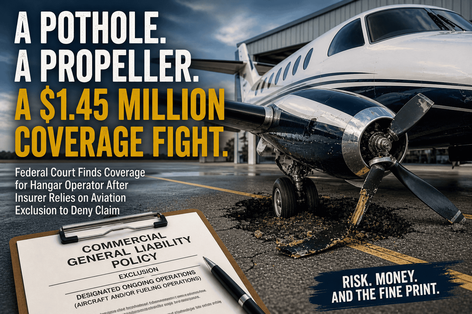 Martha’s Vineyard aircraft propeller strike and CGL coverage dispute under Massachusetts law