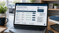 Independent insurance agent assisting an auto insurance customer while digital service channels appear in the background, illustrating findings from the JD Power 2026 Auto Insurance Study.