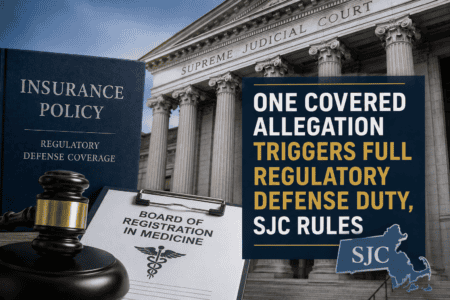 Massachusetts Supreme Judicial Court decision holding that one covered allegation triggered MAG Mutual's regulatory defense obligation.