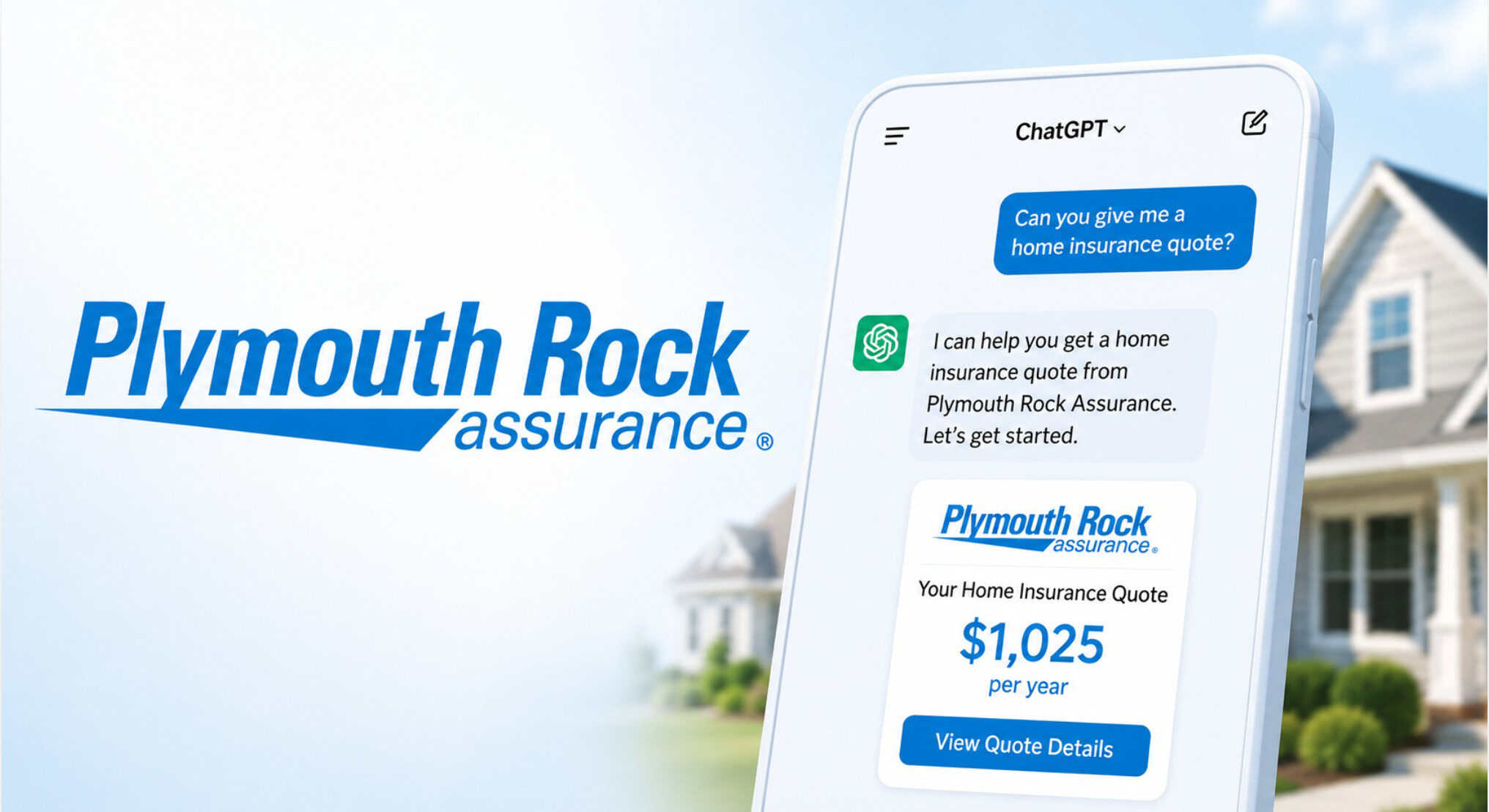 Plymouth Rock home insurance quoting through ChatGPT