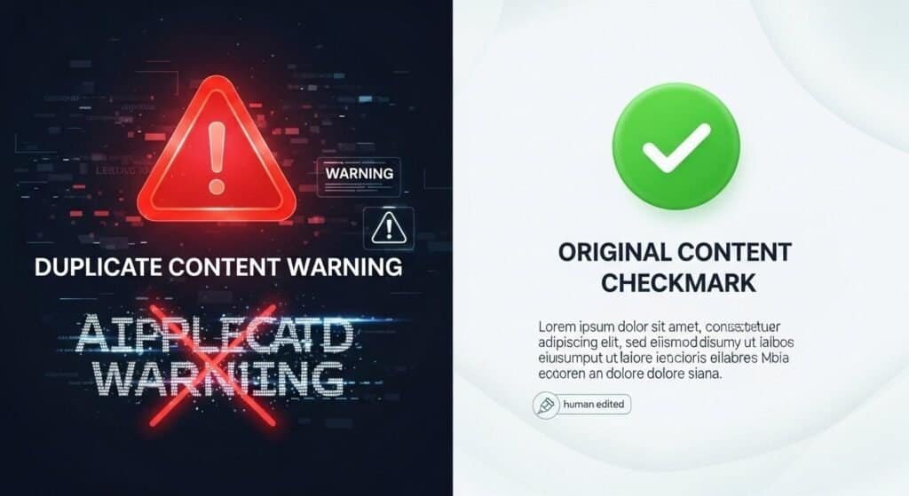 Originality differences in AI writing vs human writing SEO content