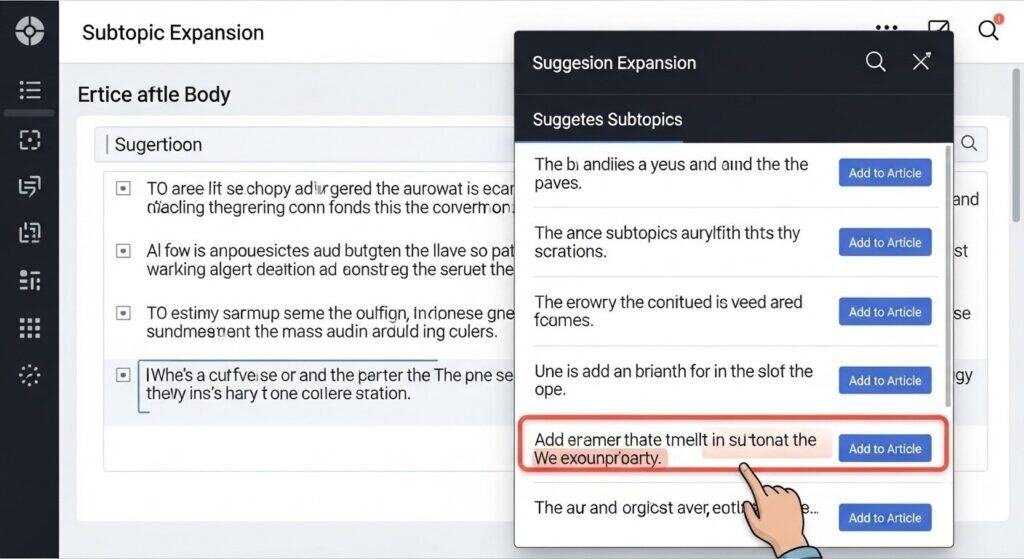 AI tools for SEO writing expanding subtopics to add topical depth to blog content