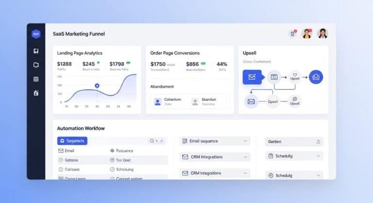 AI sales funnel software for coaches showing automated conversion funnel dashboard