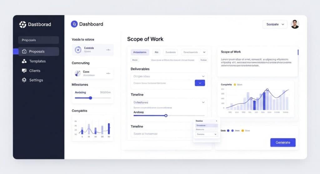 AI scope of work generator creating consulting deliverables and project timeline automatically