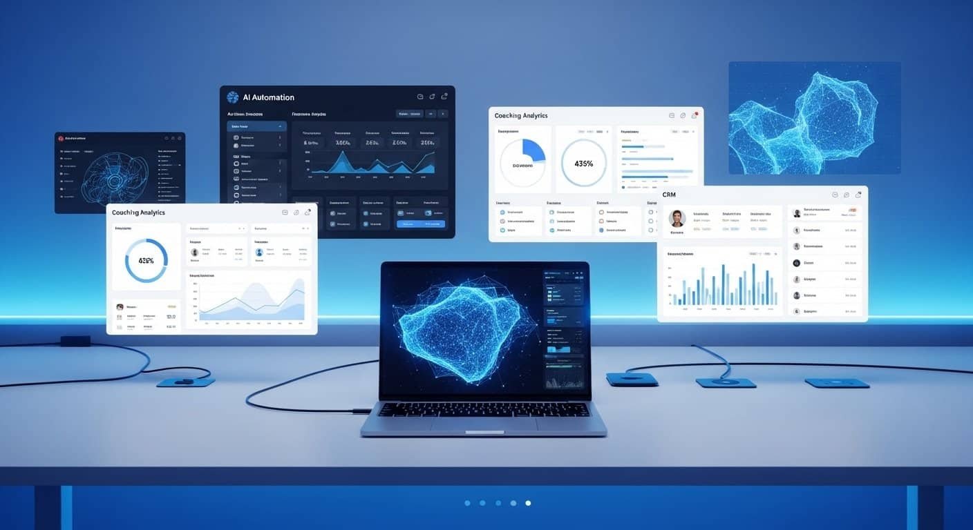 AI tools for coaches and consultants automation dashboard concept