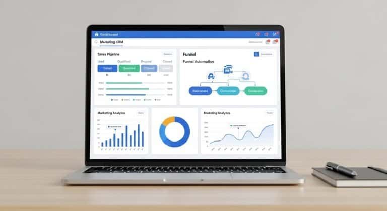 GoHighLevel review for coaches showing CRM dashboard with funnel automation and marketing tools
