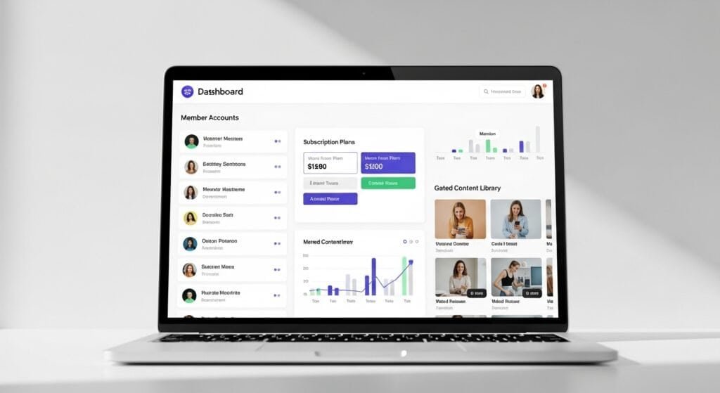 Kajabi membership site platform for coaching communities with subscriber dashboard