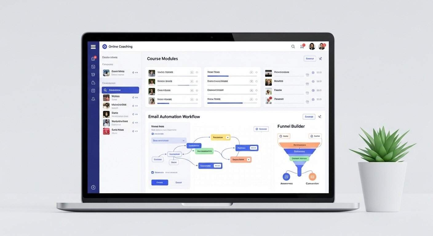 Kajabi review for online coaches showing course platform dashboard, funnels, and coaching program management