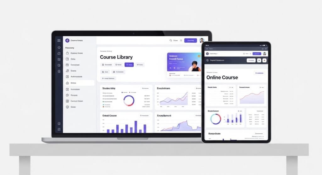 Teachable course platform dashboard with course hosting student management and digital learning tools