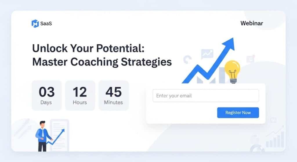 webinar registration page example for coaches capturing email leads