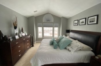 Blackout honeycomb shades installation in littleton master bedroom