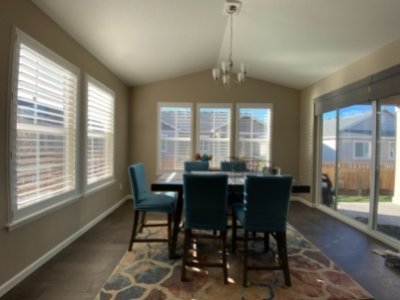 Palm beach plantation shutters in castle rock dining room