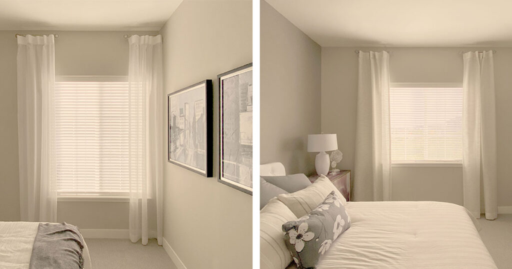 Hunter Douglas Parkland Natural Wood Blinds with Cord Lock for Colorado bedroom