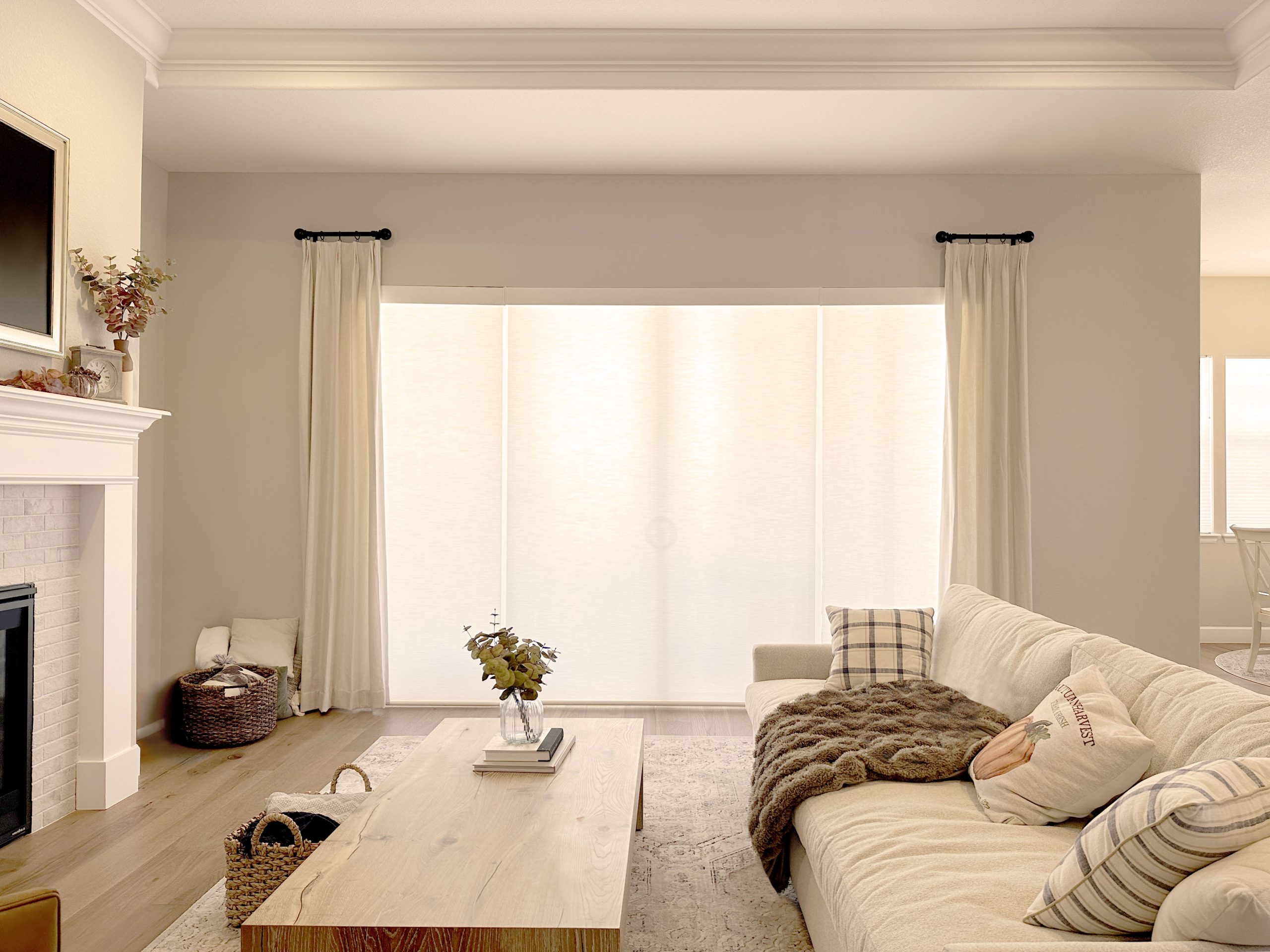 Custom Hunter Douglas window treatments installed in a Littleton home with expert measurements and consultation