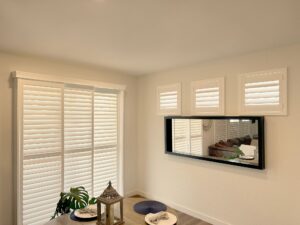 Elegant white shutters enhancing Colorado home interiors.