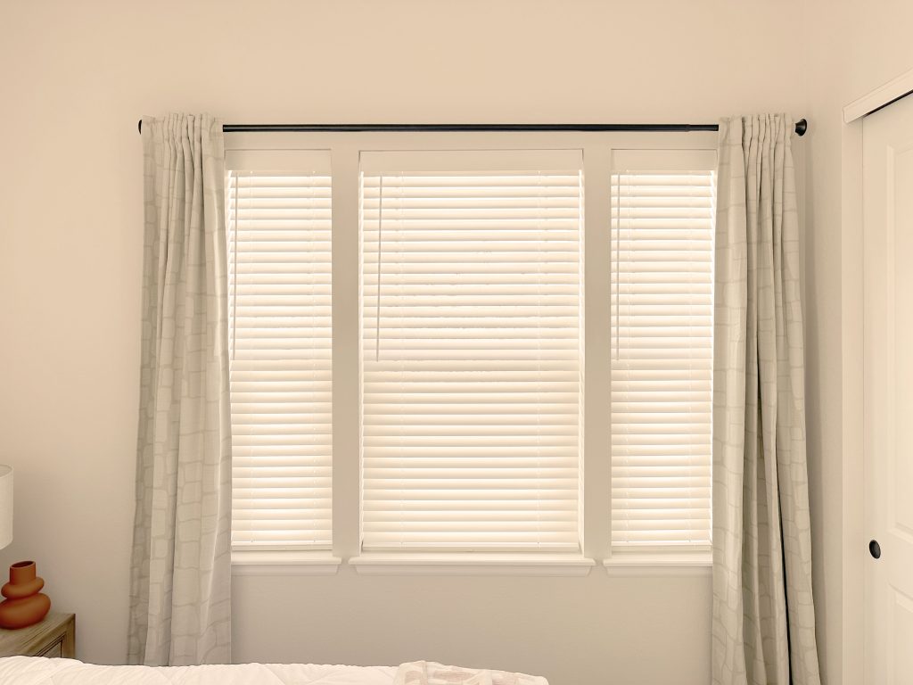 Hunter Douglas Parkland Natural Wood Blinds with Bottom Up design and SimpleLift cordless operation