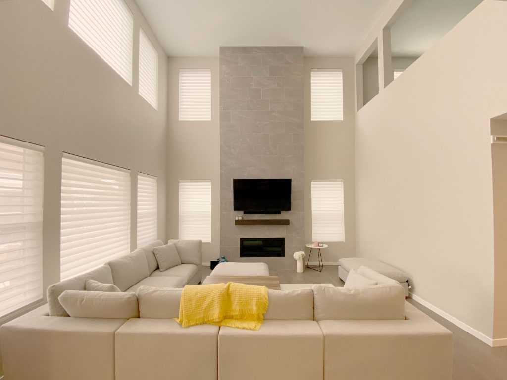 Hunter Douglas Silhouette Privacy Sheers with Bottom Up design and UltraGlide retractable cord or PowerView smart automation