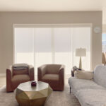 Hunter Douglas Designer Roller Shades with PowerView motorization and light filtering fabric for smooth, modern light control
