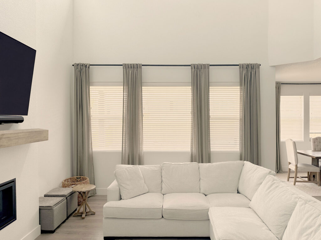 Hunter Douglas Parkland Natural Wood Blinds with Cord Lock operation and Bottom Up functionality.