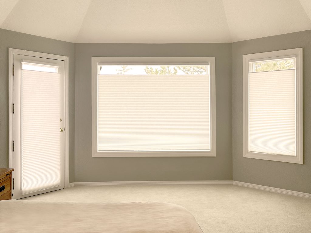 Hunter Douglas Duette Cellular Shades with LiteRise operation, Top-Down Bottom Up design, and light filtering fabric in Boulder homes