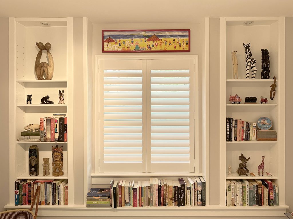 Hunter Douglas NewStyle Hybrid Shutters with Hidden Tilt louvers and Z Frame installation in Boulder homes