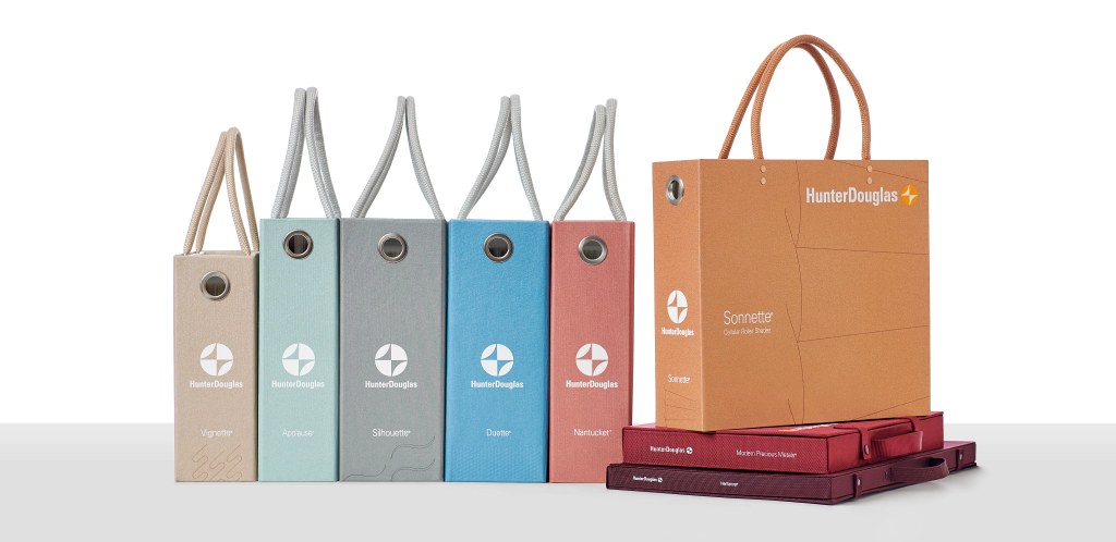 Hunter Douglas window treatment product samples on display in Boulder showroom