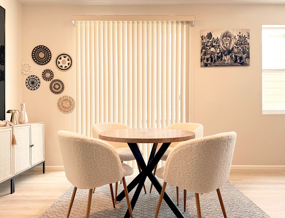 Hunter Douglas Vertical Solutions Vertical Blinds in Boulder with wand control and left stack configuration