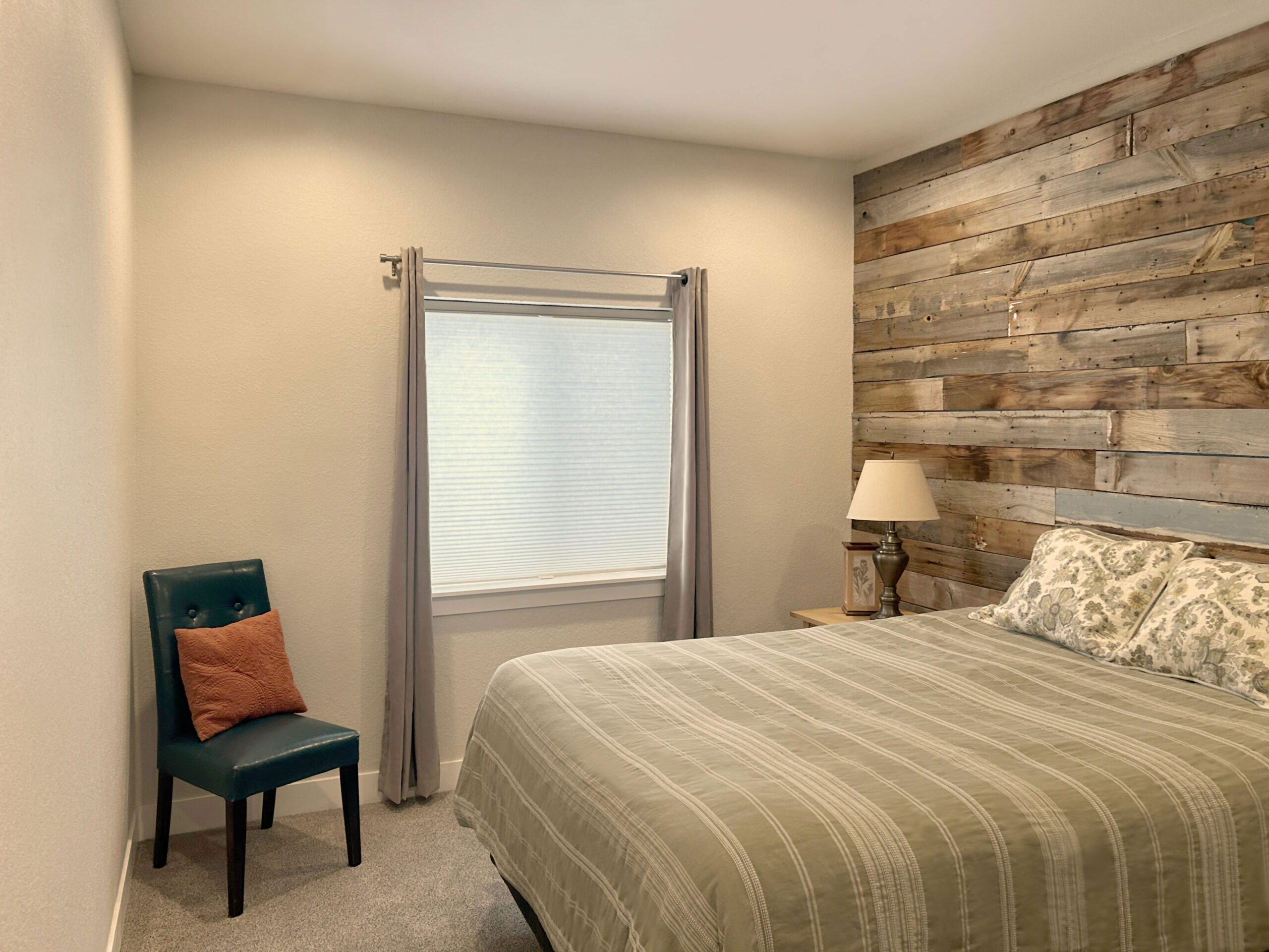 Hunter Douglas Duette Cellular Shades with LiteRise operation, Top-Down/Bottom-Up functionality, and light-filtering fabric offer flexible privacy and soft daylight control.