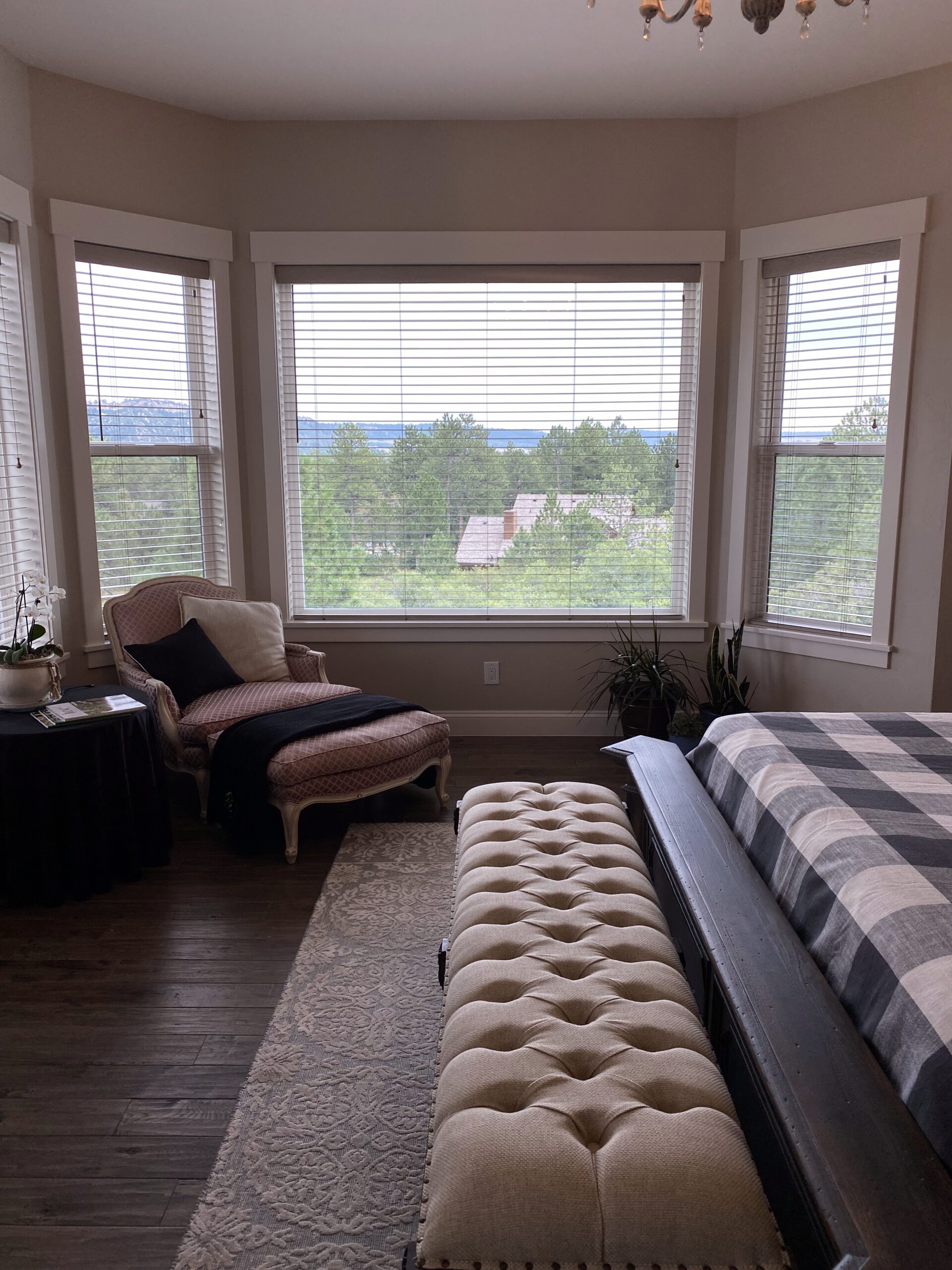 Hunter Douglas Parkland Natural Wood Blinds with Cord Lock operation and Bottom Up design