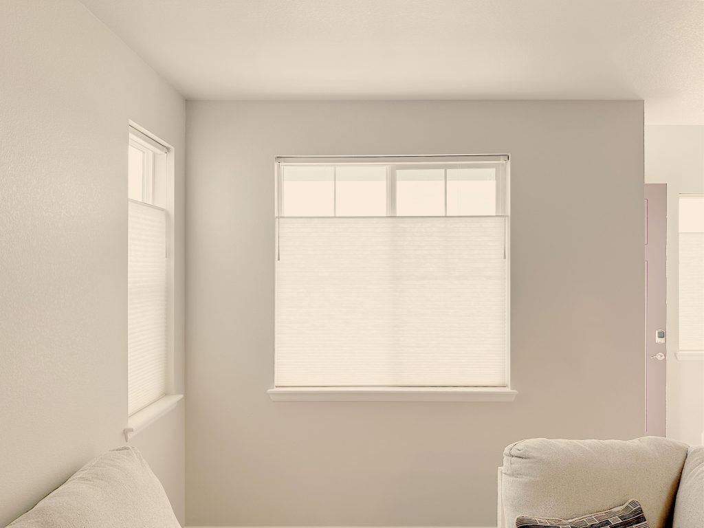 Hunter Douglas Applause Cellular Shades with UltraGlide operation, top-down bottom-up functionality, and light-filtering fabric for flexible light control