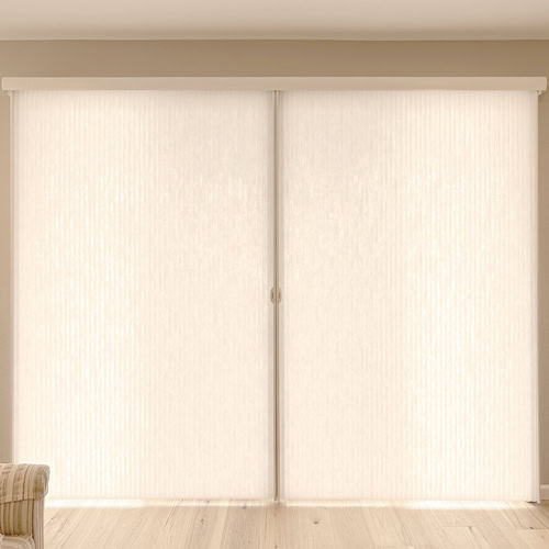 Hunter Douglas Applause Cellular Shades with Vertiglide Vertical and Light Filtering for sliding glass doors