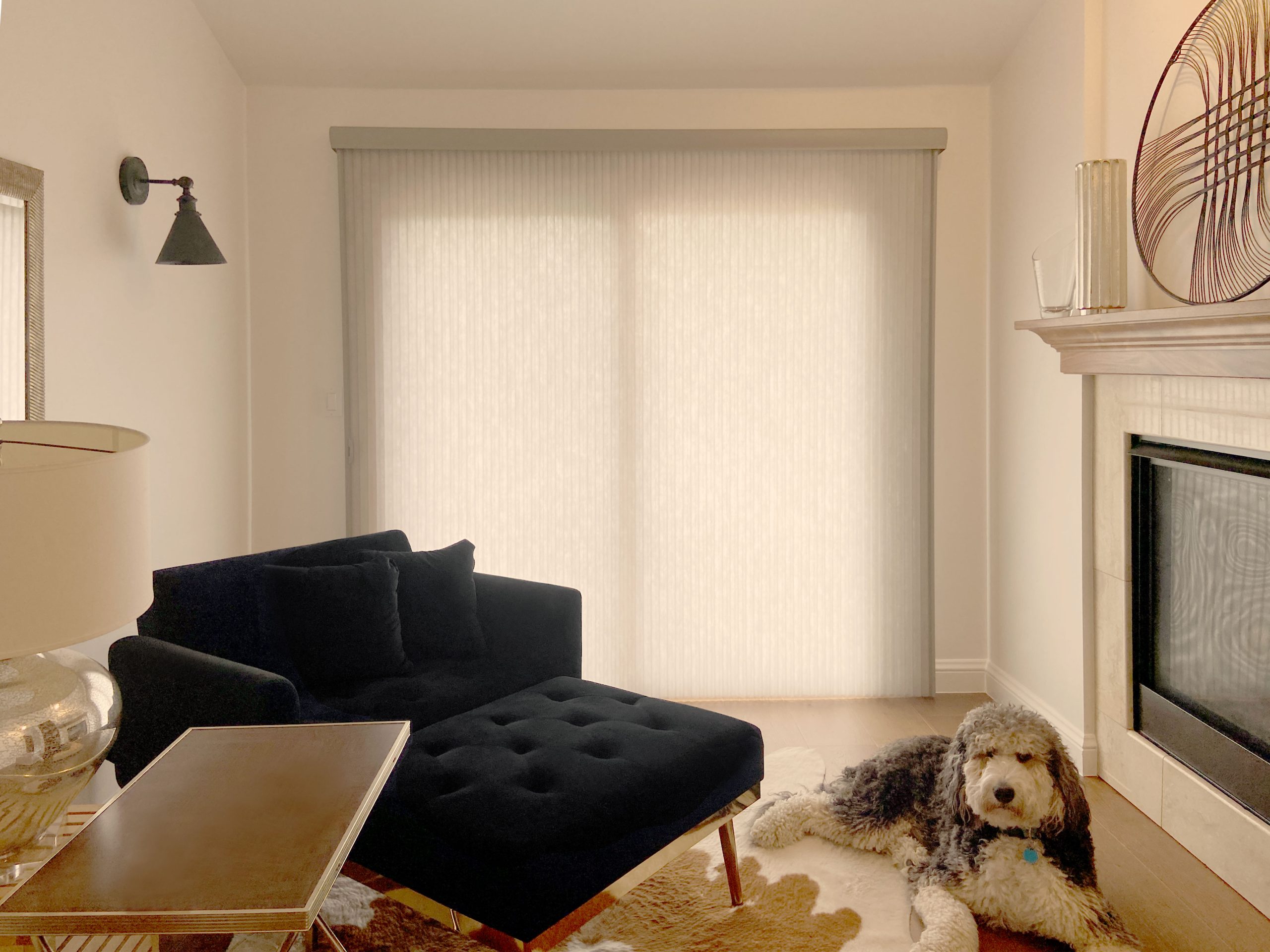 Hunter Douglas Applause Cellular Shades with Vertiglide vertical operation and light filtering fabric