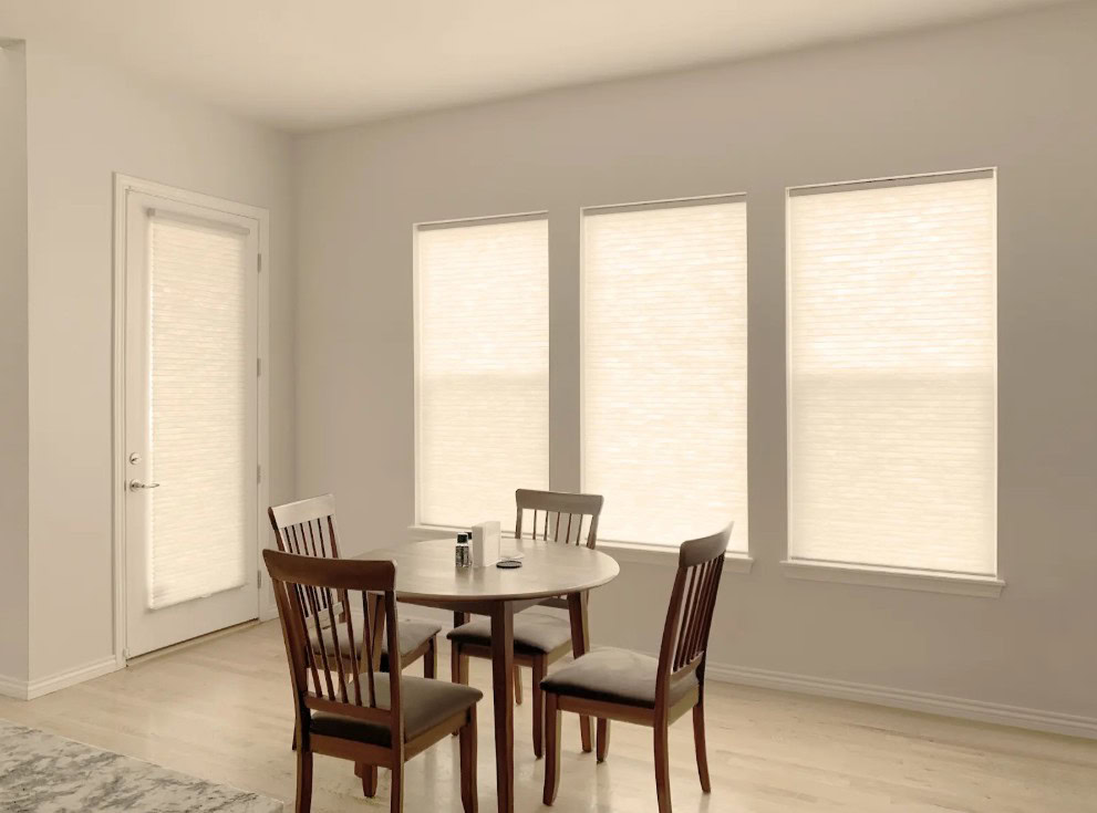 Hunter Douglas Applause Cellular Shades with LiteRise cordless and PowerView Motorized operation in Lakewood.